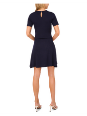 Women|Sale MINI SKIRT WITH POINTELLE & RIB - Navy - Ted Baker