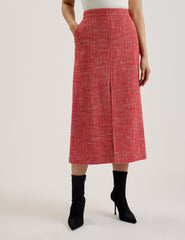 Women SUMIS - Tailored Boucle Midi Skirt With Front Slit - Ted Baker