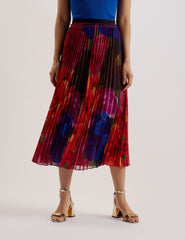 Women EVOLA - Printed Pleated Midi Skirt - Ted Baker