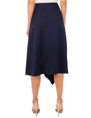 Women ASYMMETRIC MIDI SKIRT WITH PIPING DETAIL - Navy - Ted Baker