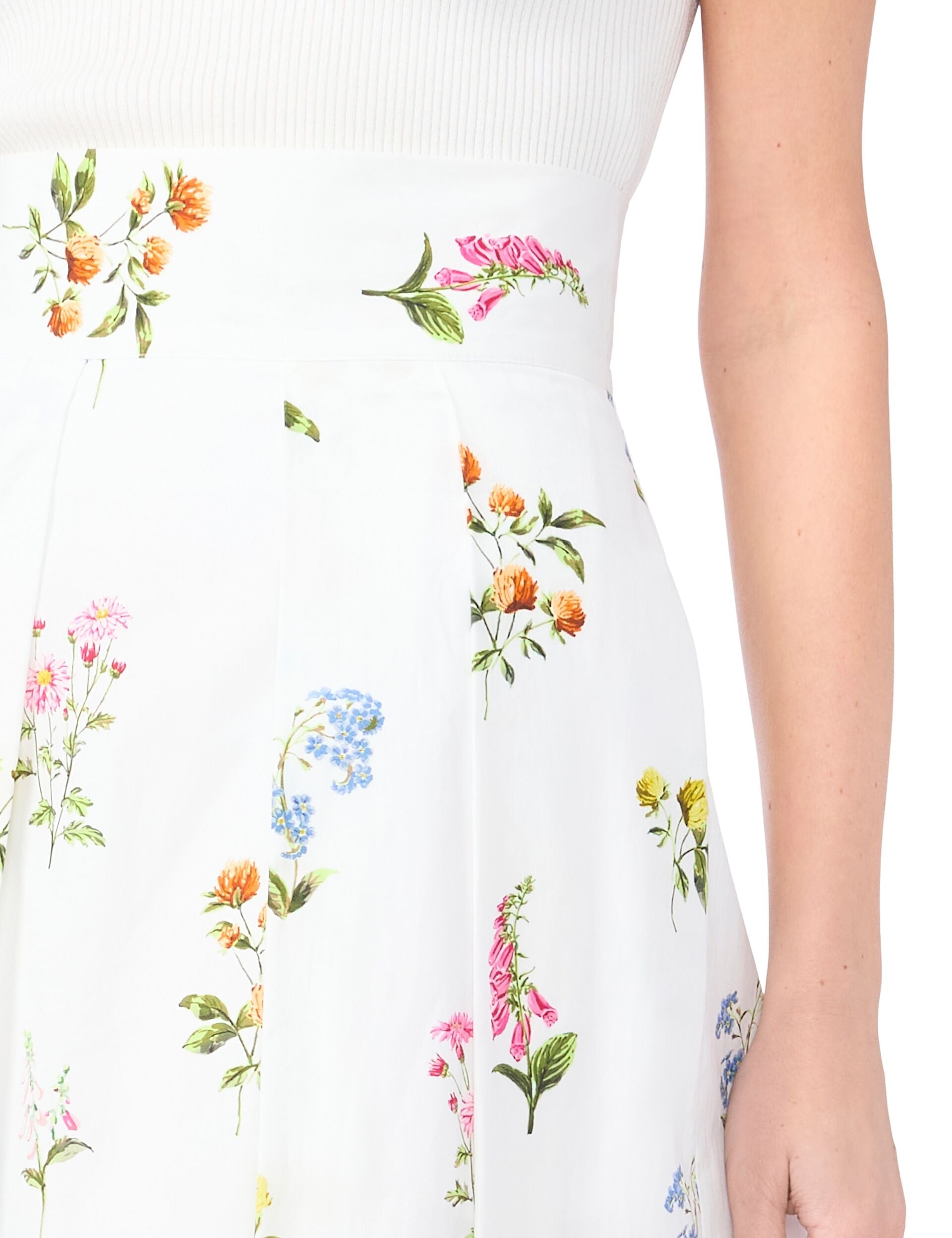 Women RIHANA Cotton Floral Pleated Midi Skirt - Ted Baker