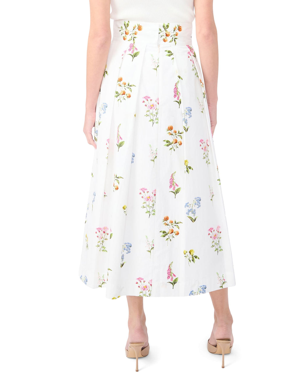Women RIHANA Cotton Floral Pleated Midi Skirt - Ted Baker