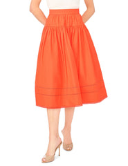 Women ERIN Picot Trim Cotton Full Midi Skirt - Ted Baker