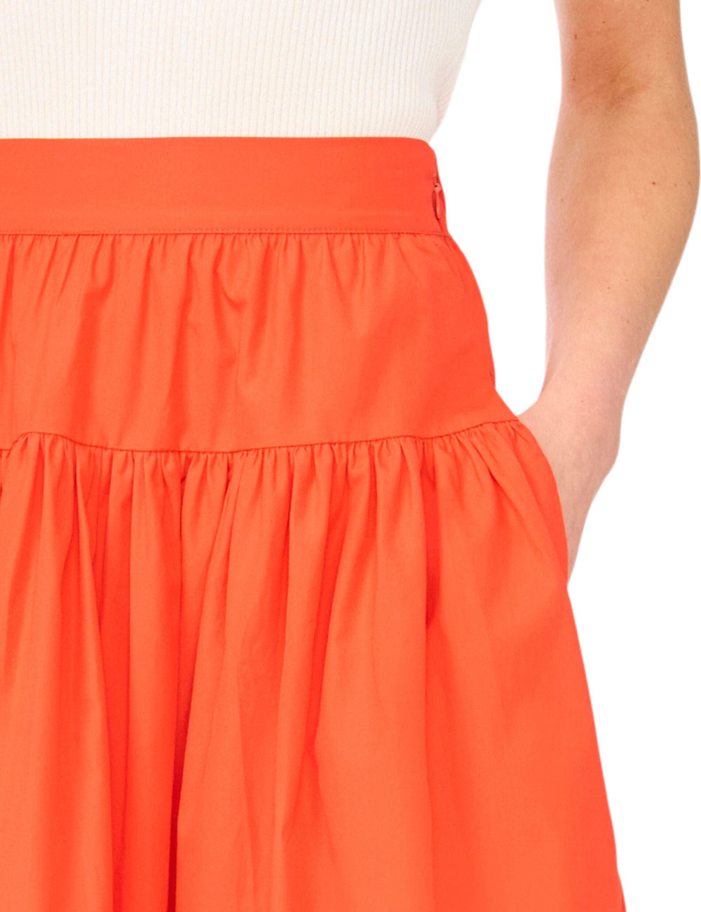 Women ERIN Picot Trim Cotton Full Midi Skirt - Ted Baker
