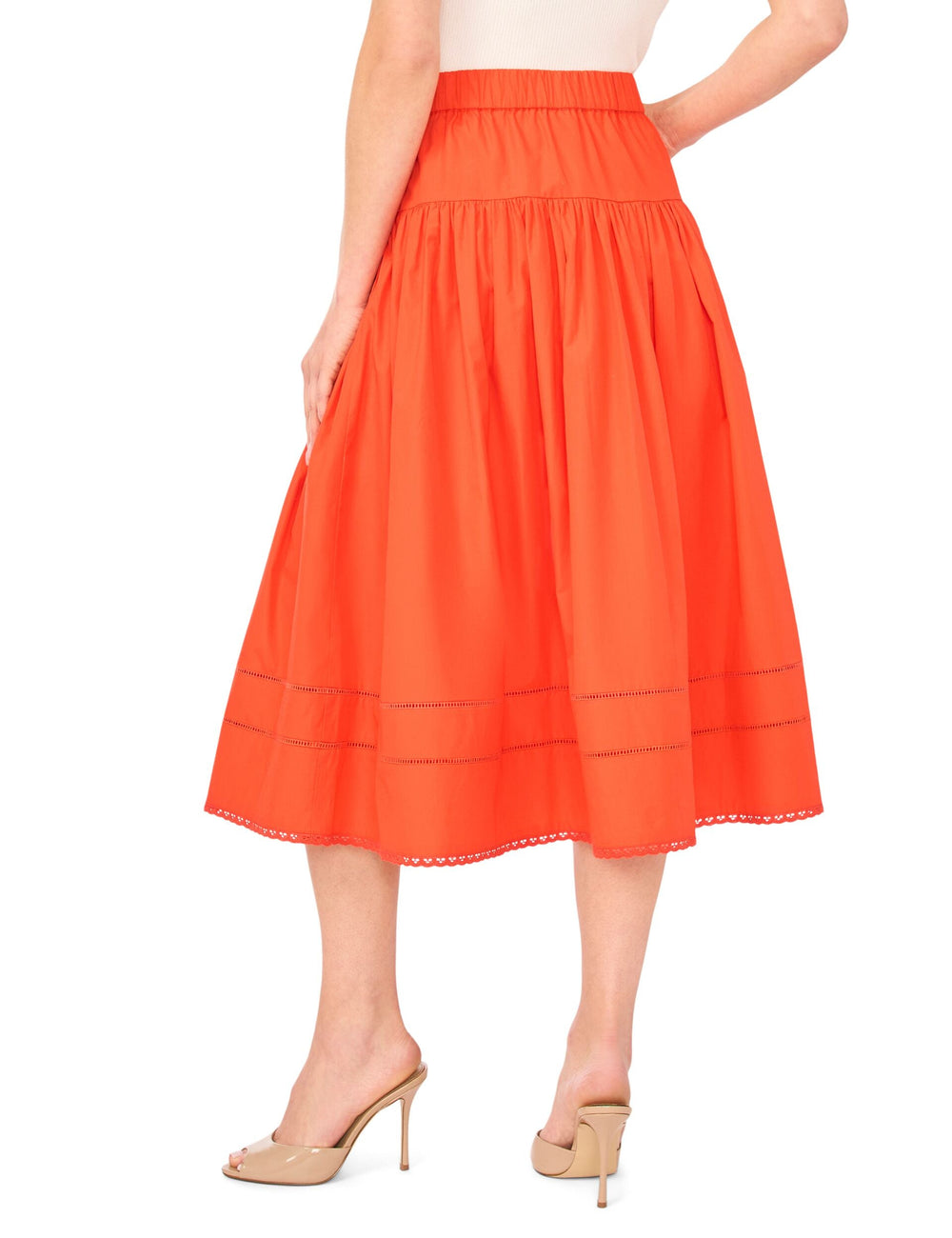 Women ERIN Picot Trim Cotton Full Midi Skirt - Ted Baker