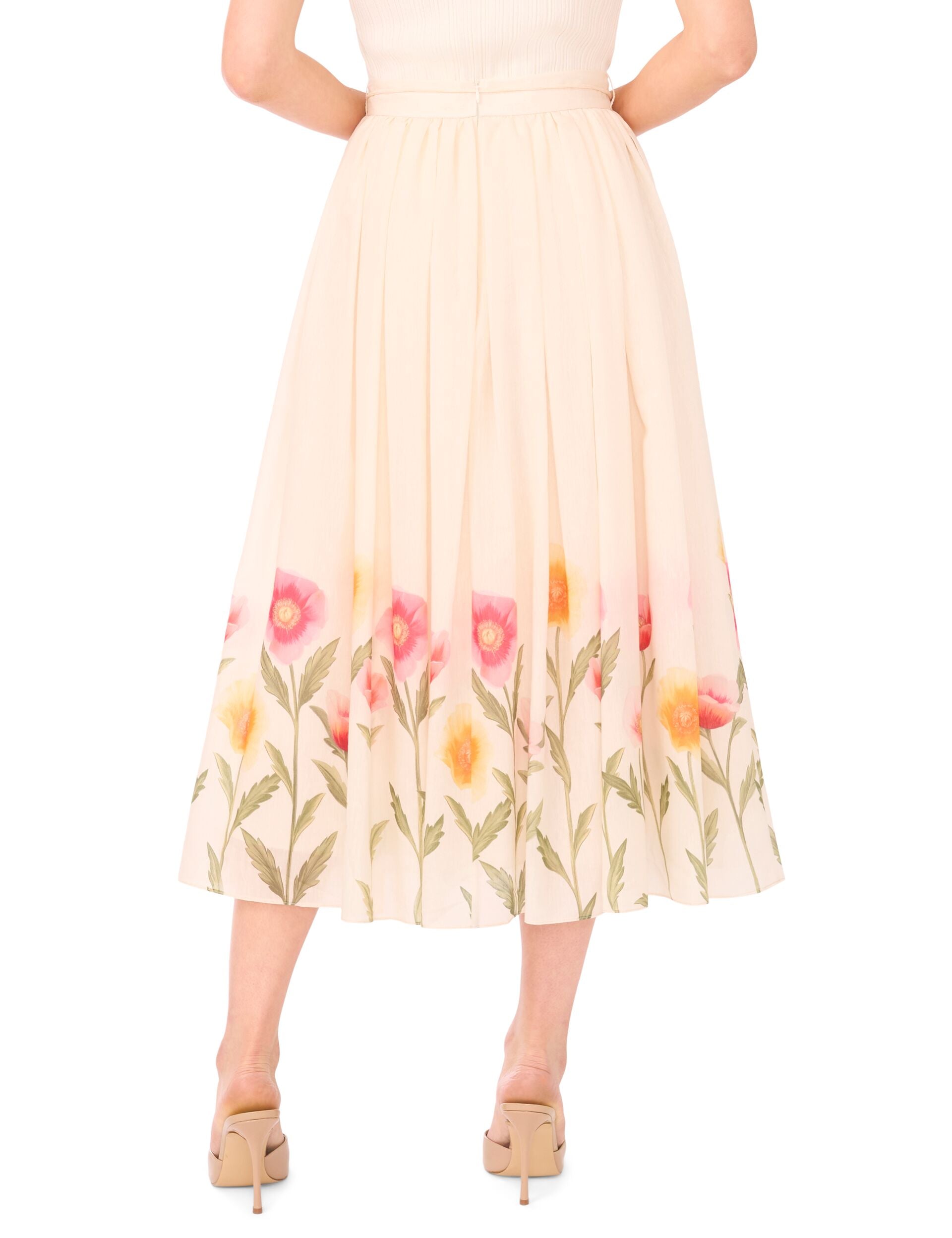 Women MEGAN Floral Hem Woven A-Line Midi Skirt - Ted Baker