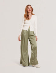 Women V-NECK CARDIGAN WITH RIB - Ivory - Ted Baker