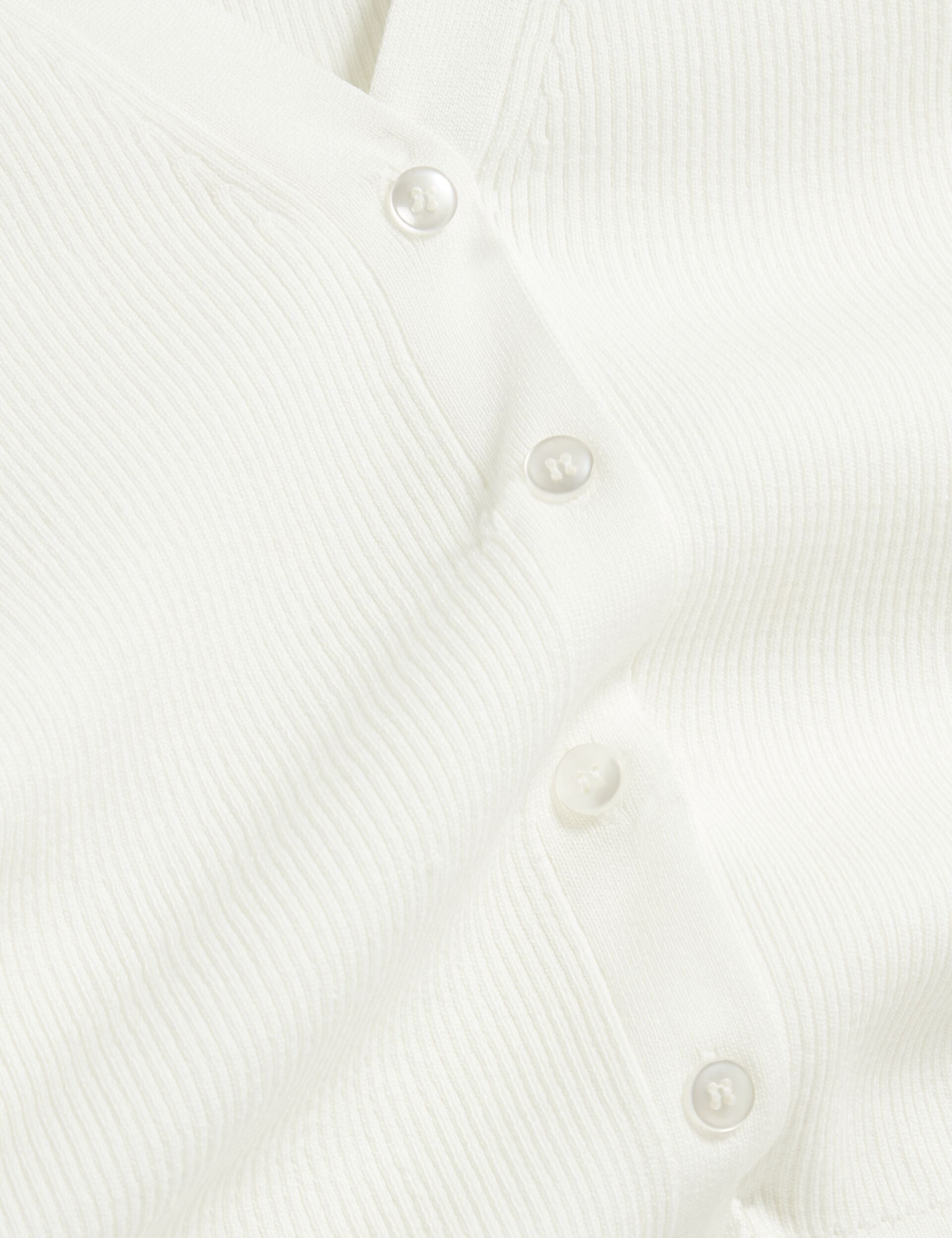 Women V-NECK CARDIGAN WITH RIB - Ivory - Ted Baker
