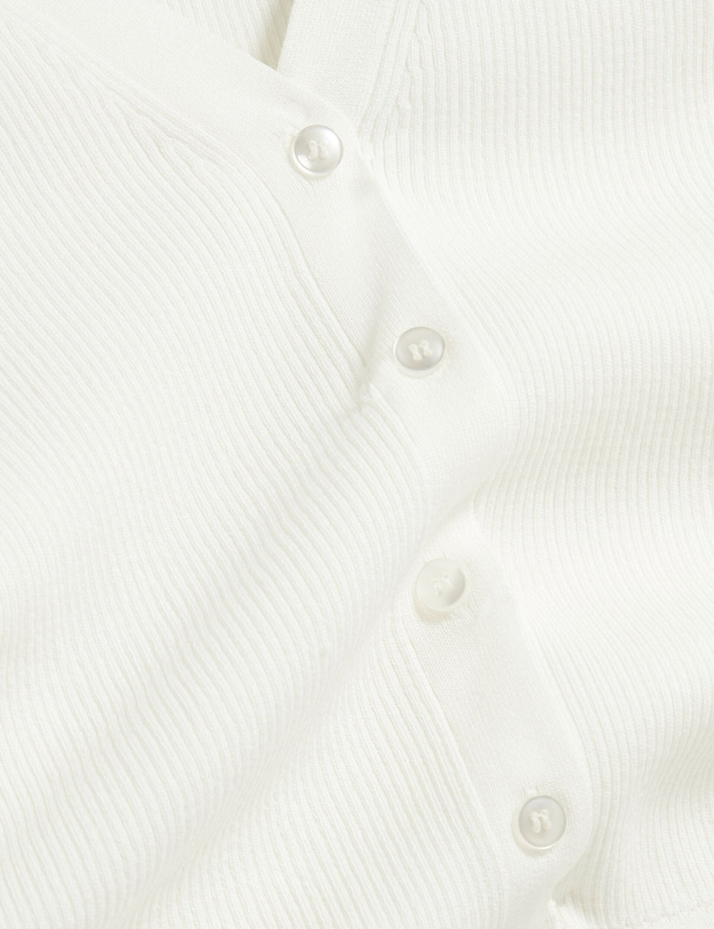 Women V-NECK CARDIGAN WITH RIB - Ivory - Ted Baker