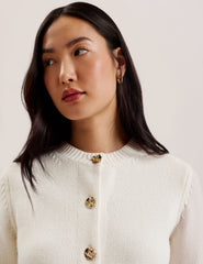 Women JAYCEY - Rose Button Knitted Crew Neck Cardigan - Ted Baker