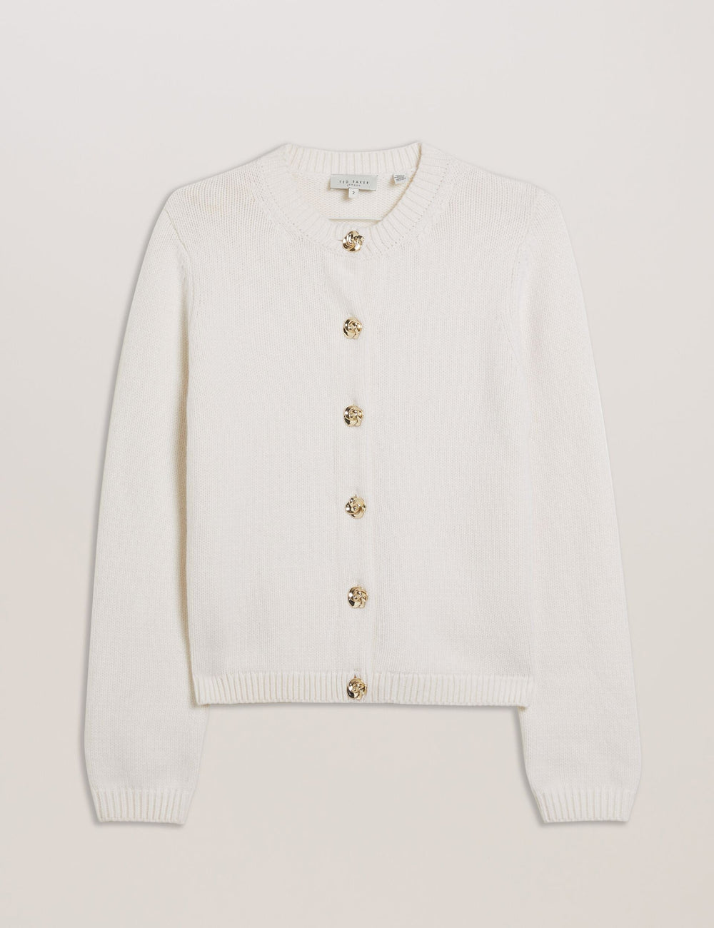Women JAYCEY - Rose Button Knitted Crew Neck Cardigan - Ted Baker