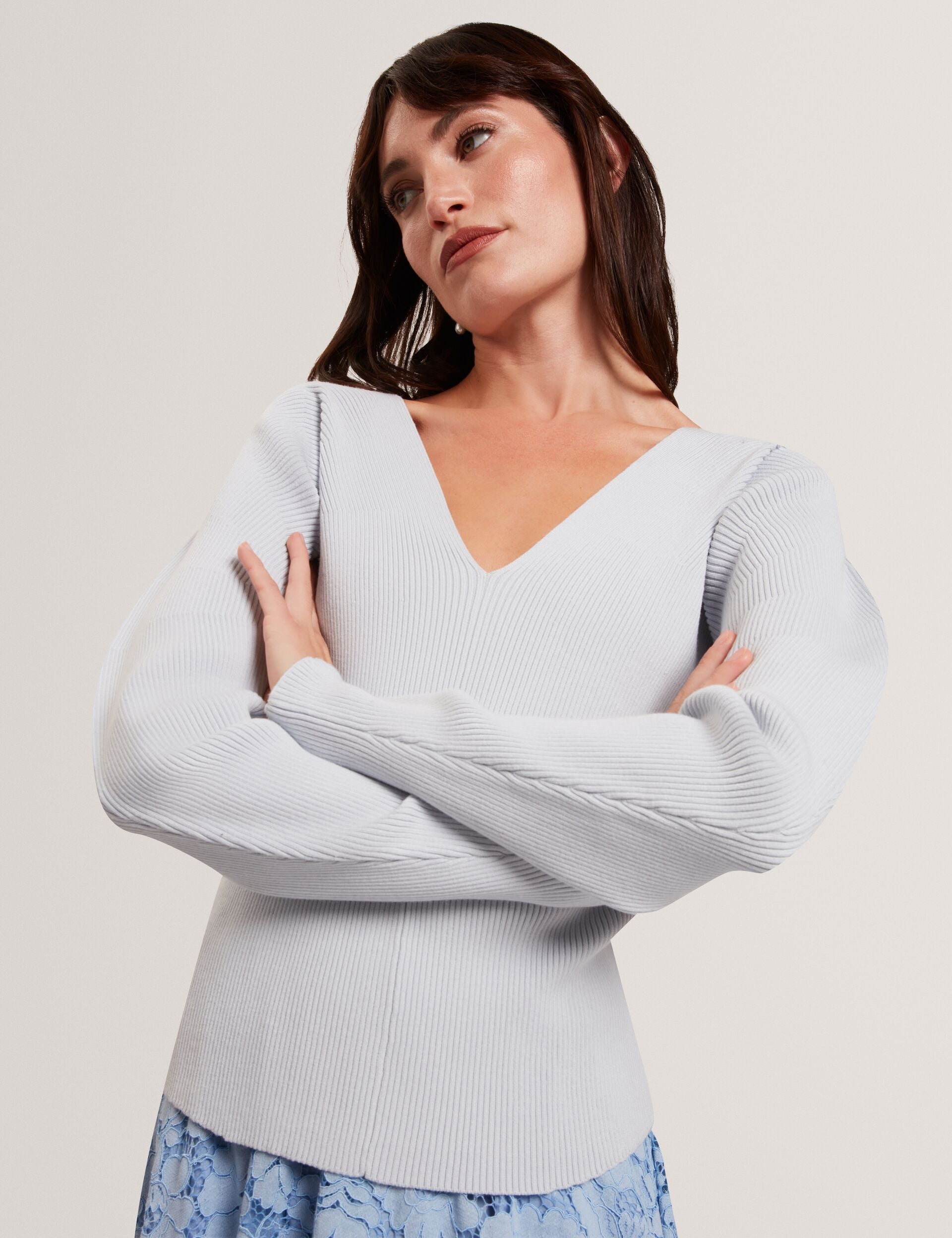 Women AMELYAA - Rib Sculpt Sleeve Sweater - Ted Baker