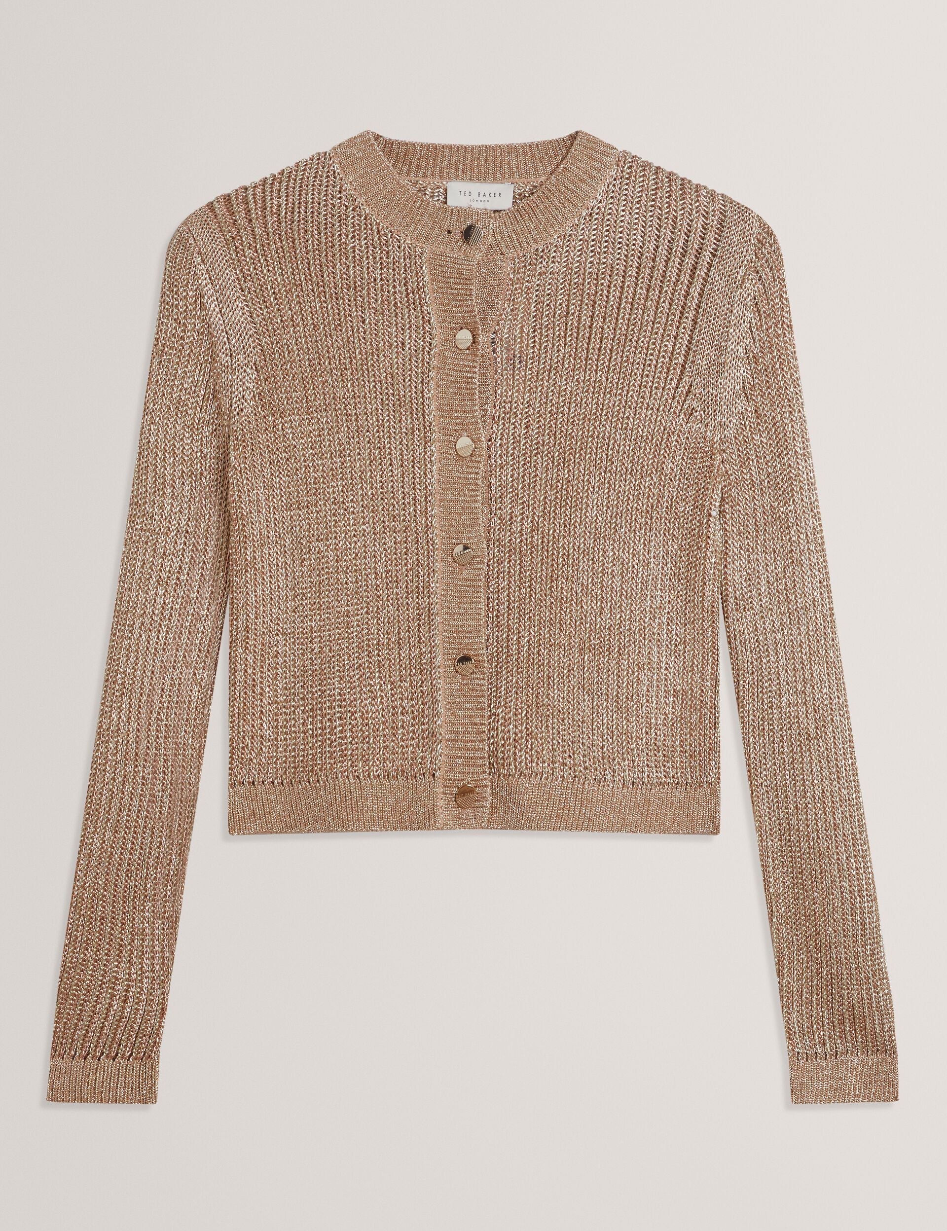 Women MANYA - Metallic Knit Cropped Cardigan - Ted Baker