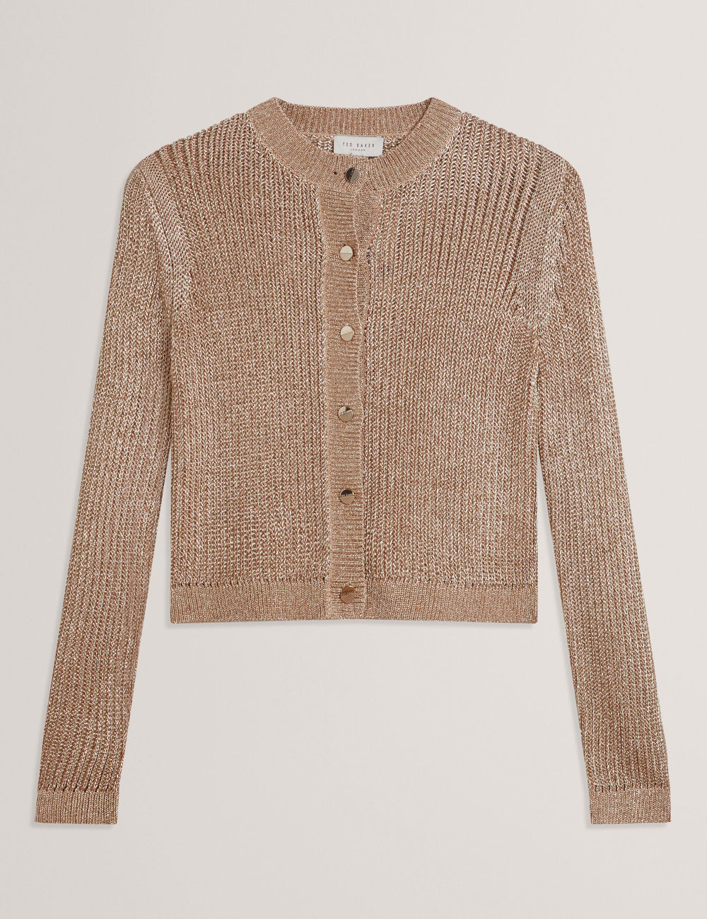 Women MANYA - Metallic Knit Cropped Cardigan - Ted Baker