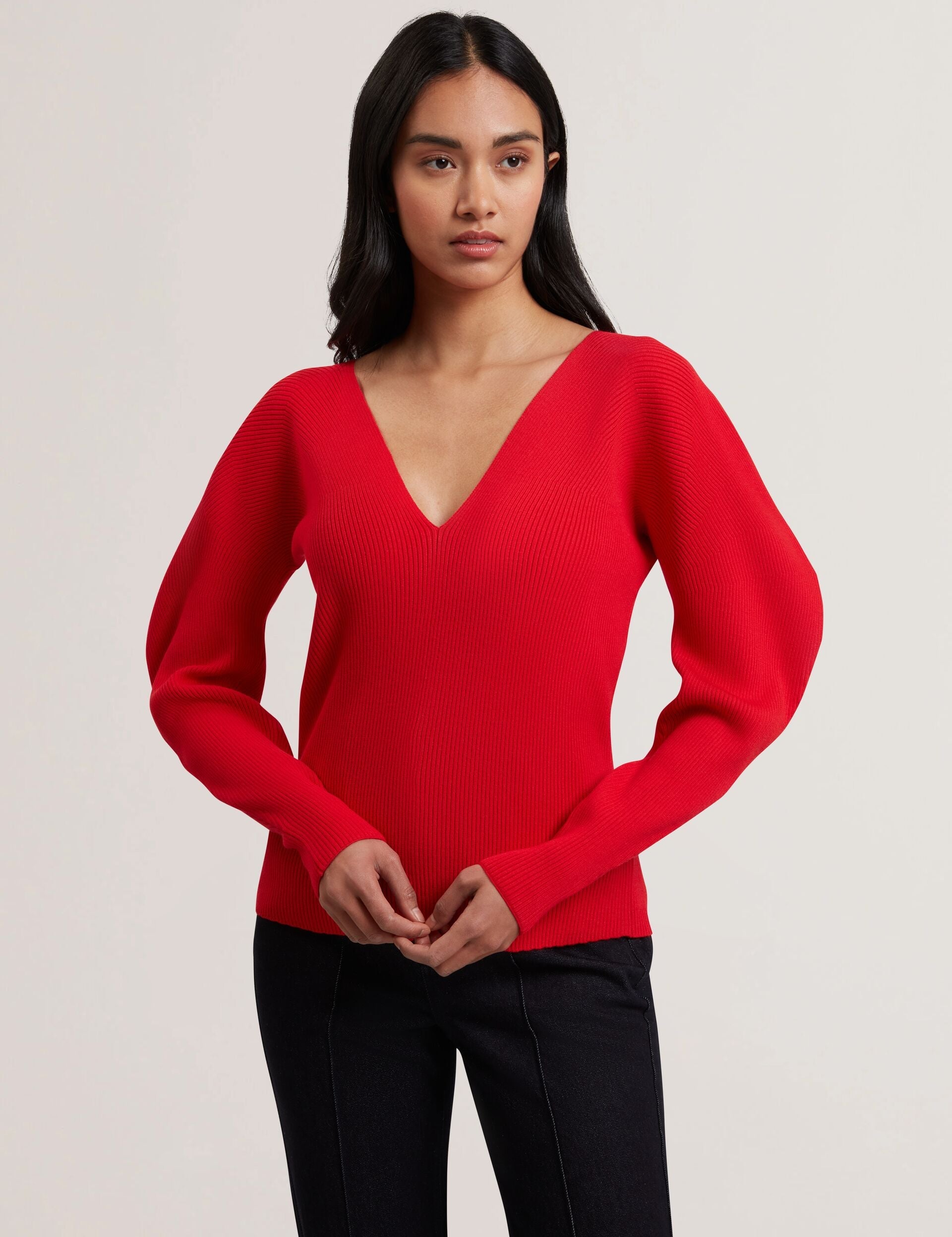 Women AMELYAA - Rib Sculpt Sleeve Sweater - Ted Baker