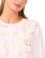 Women CASSIA Floral Overlay Crew Neck Cardigan - Ted Baker