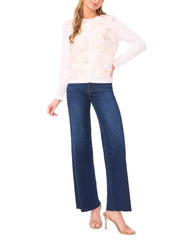 Women CASSIA Floral Overlay Crew Neck Cardigan - Ted Baker