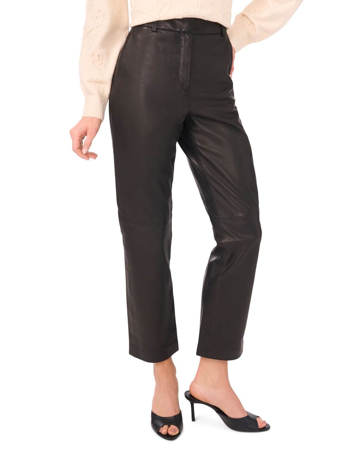 Women LYNDINA - Leather Straight Leg Trousers - Ted Baker