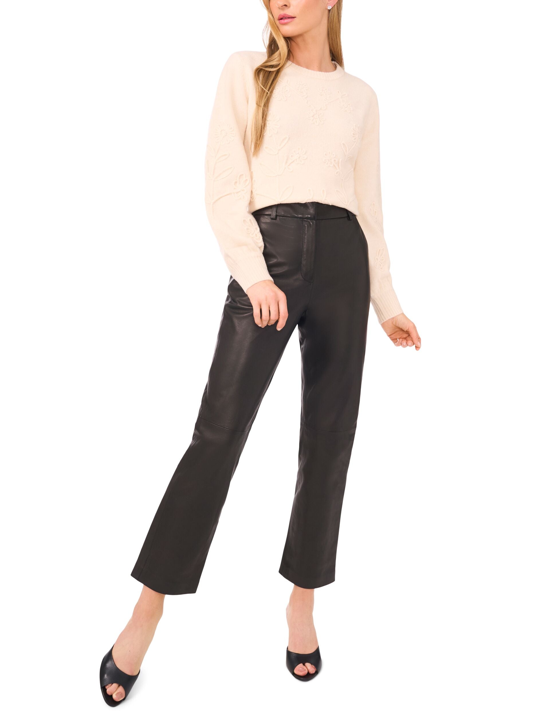Women LYNDINA - Leather Straight Leg Trousers - Ted Baker