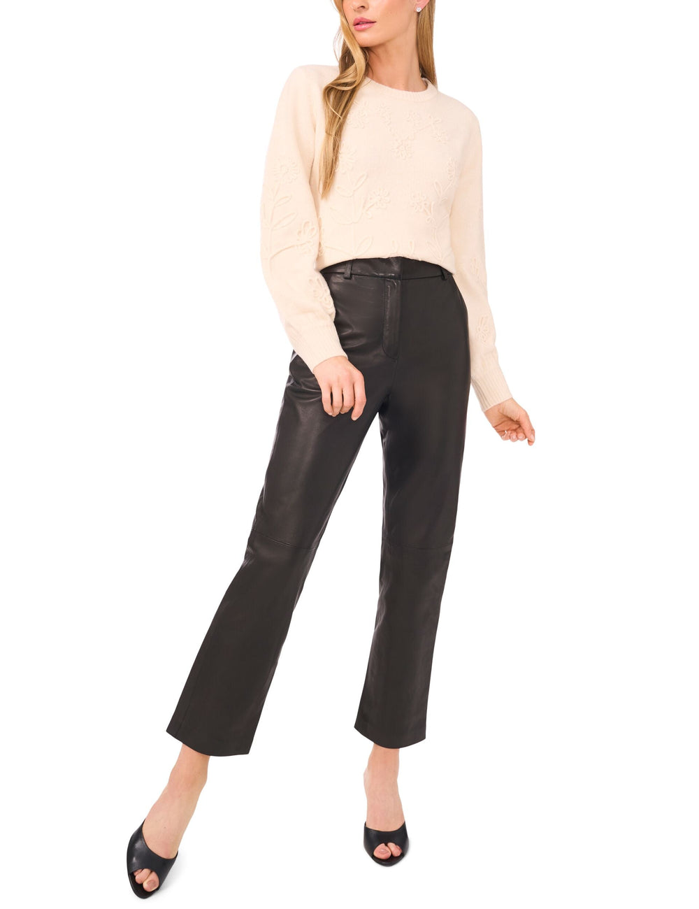 Women LYNDINA - Leather Straight Leg Trousers - Ted Baker