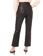 Women LYNDINA - Leather Straight Leg Trousers - Ted Baker