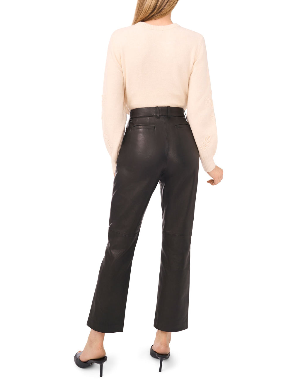 Women LYNDINA - Leather Straight Leg Trousers - Ted Baker