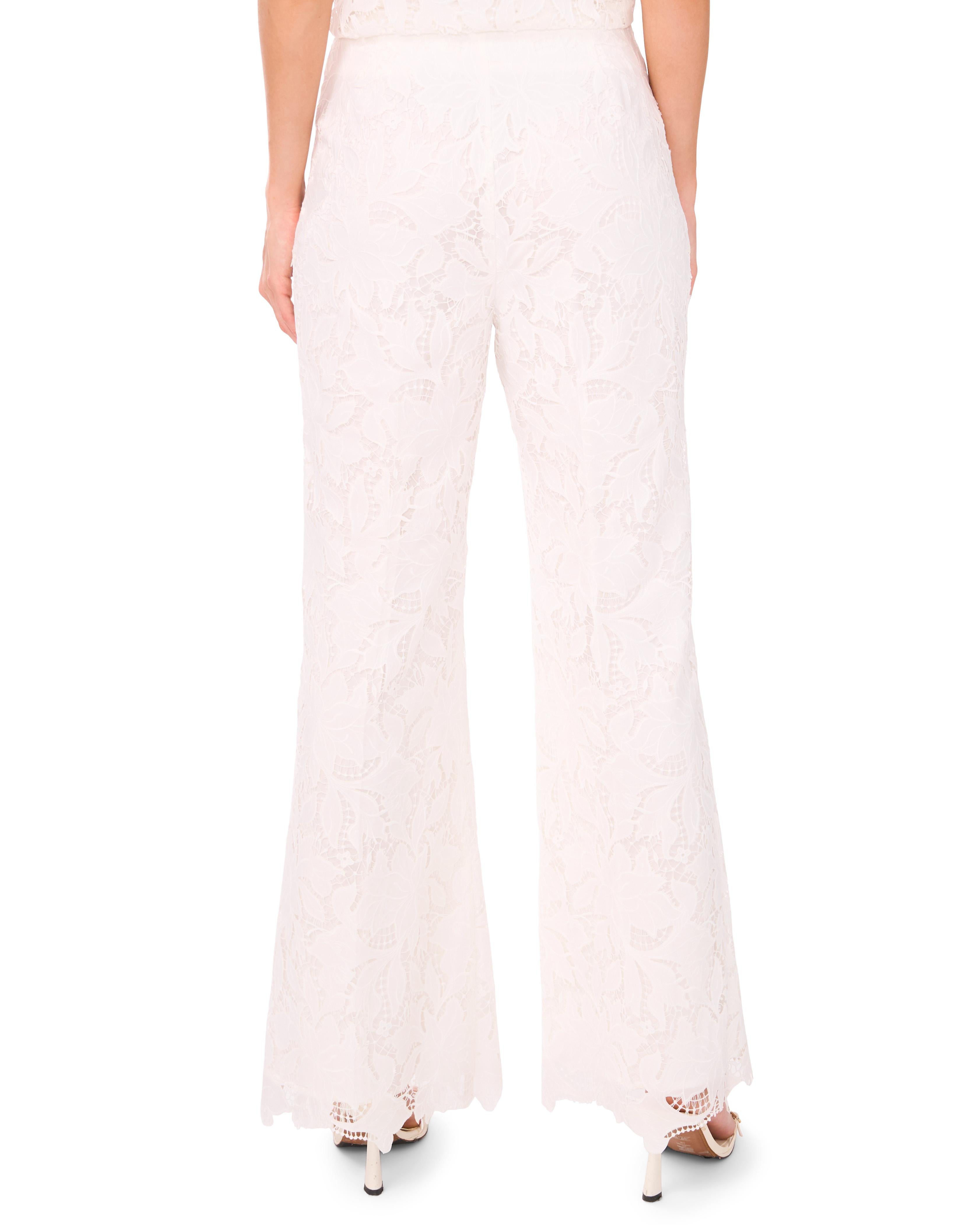 Women LACE FRONT PLEAT SUITING PANT - White - Ted Baker