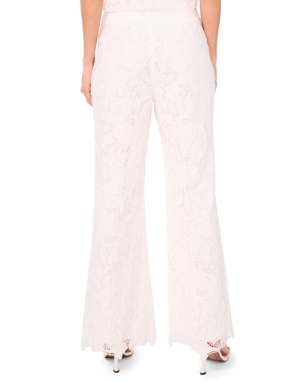 Women LACE FRONT PLEAT SUITING PANT - White - Ted Baker