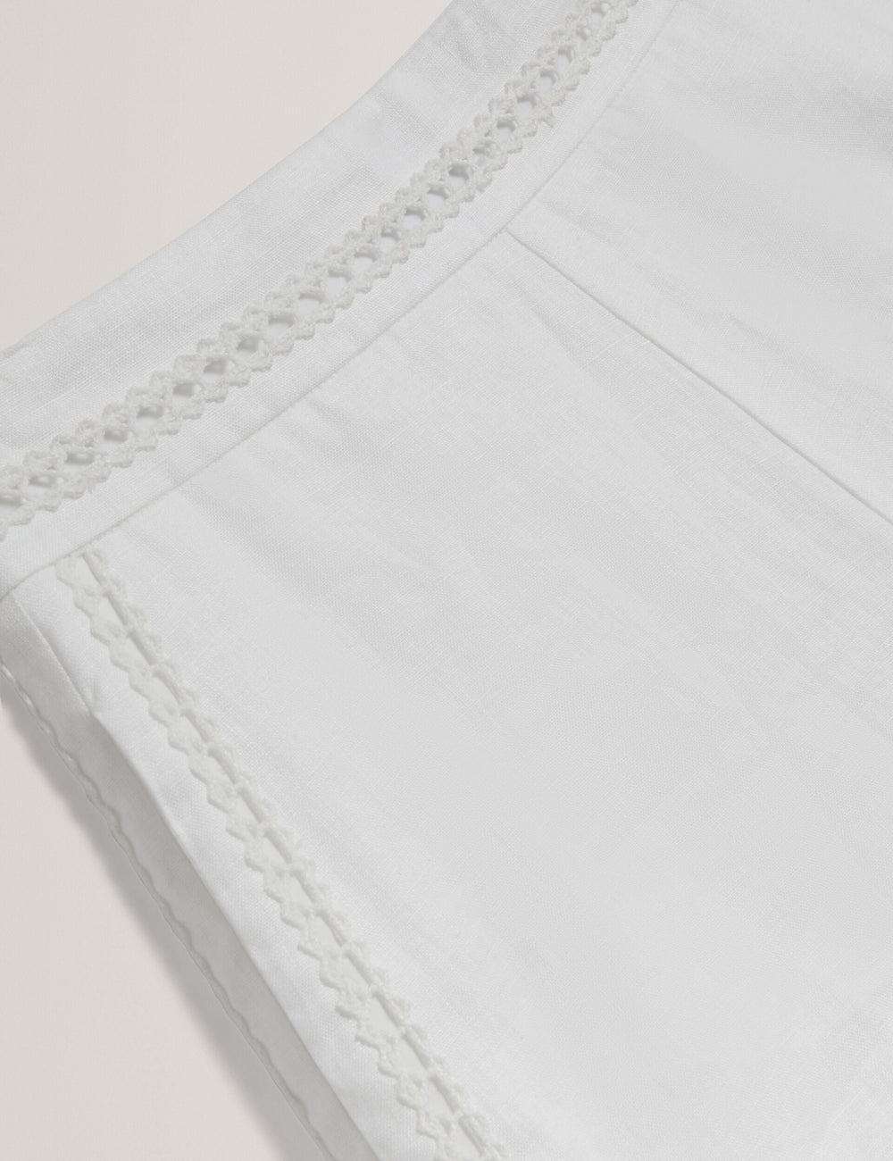 Women BUCCIA - Crochet Trim High Waisted Linen Shorts - Ted Baker