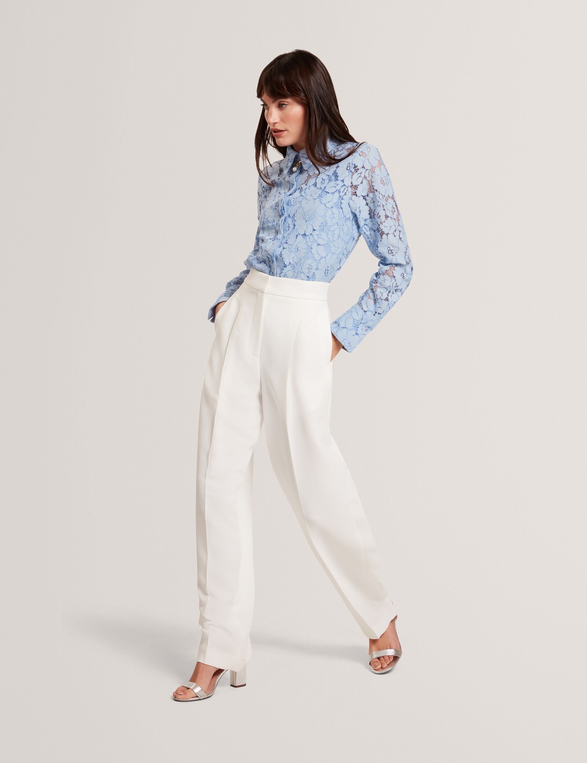 Women MORRIAT - Barrel Leg Woven Tailored Trousers - Ted Baker