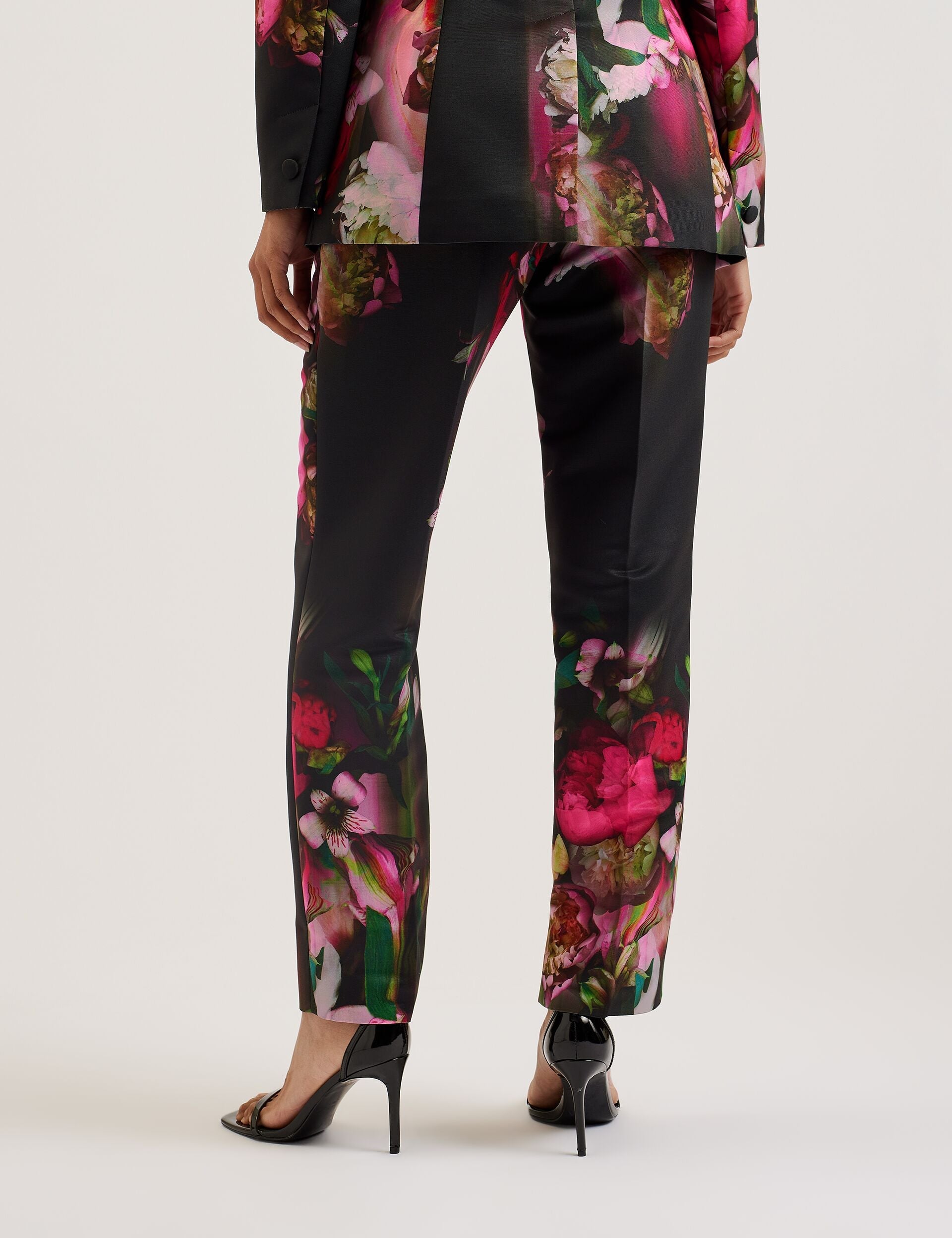 Women OKUNIT - Tapered Leg Floral Print Tailored Trousers - Ted Baker