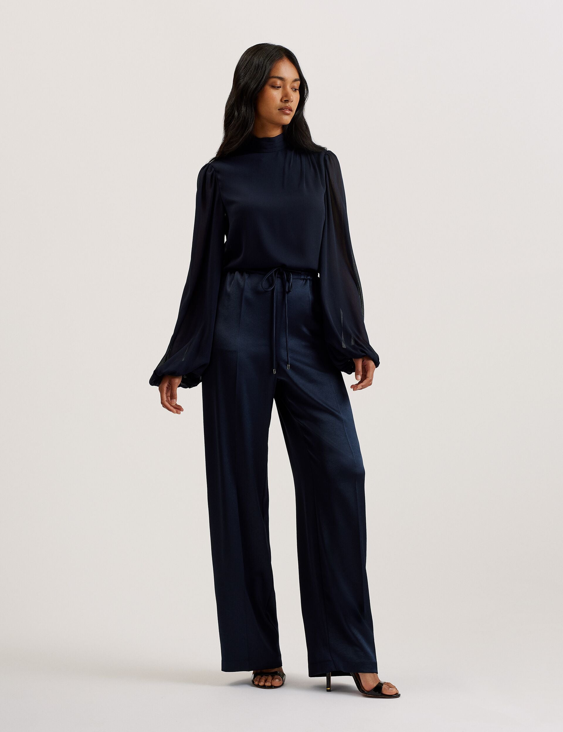Women UMAIBO - Satin Wide Leg Drawstring Joggers - Ted Baker