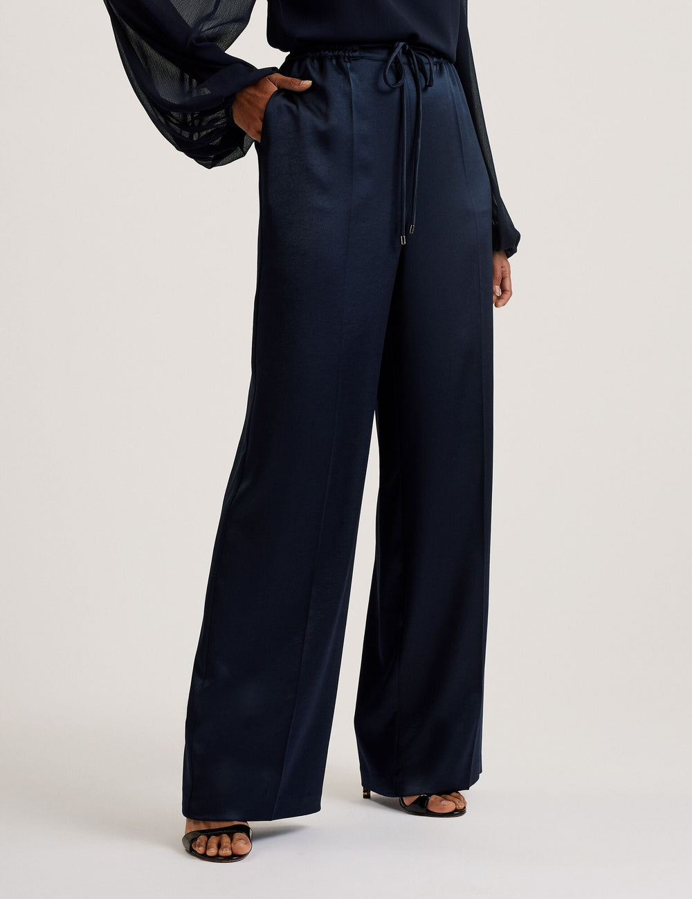 Women UMAIBO - Satin Wide Leg Drawstring Joggers - Ted Baker