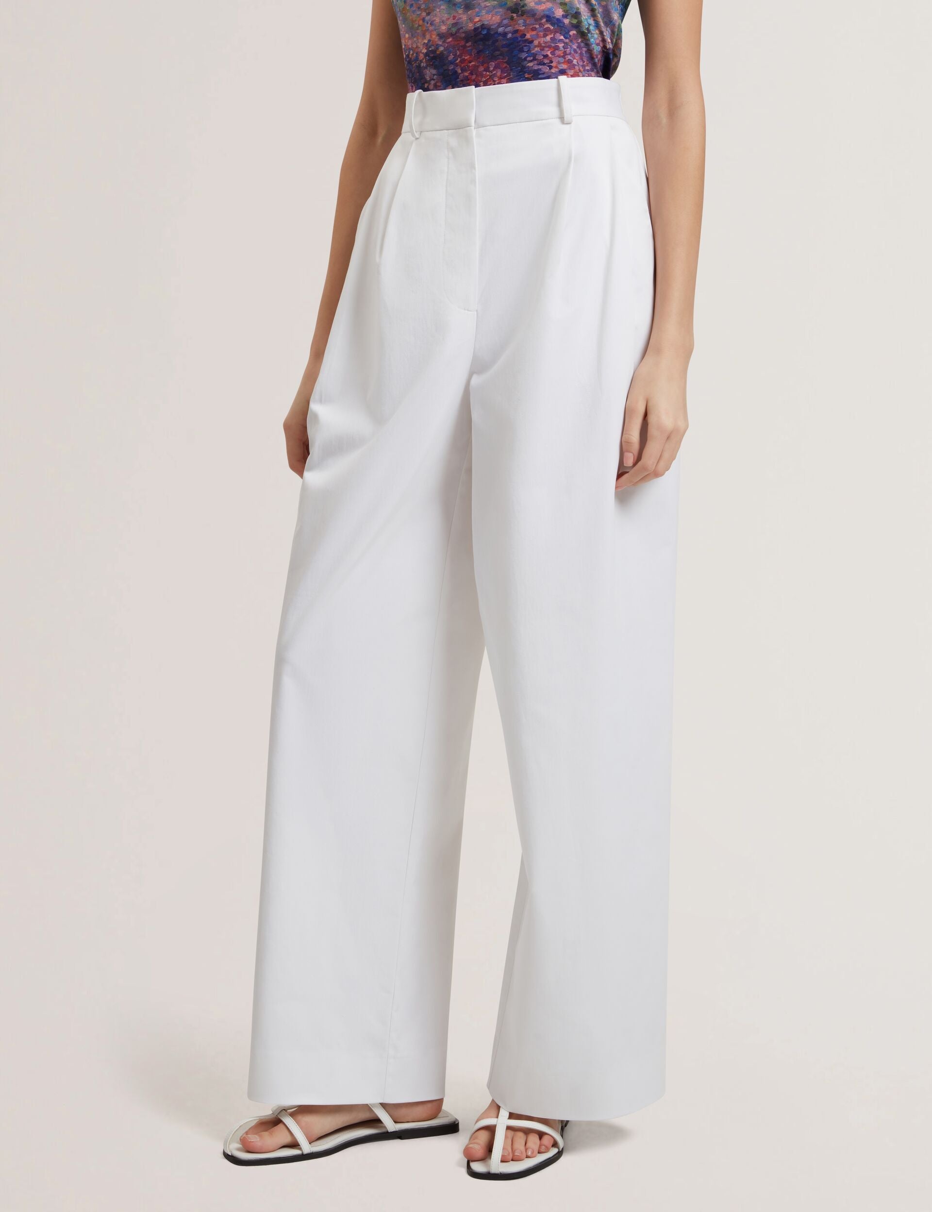 Women ZOZIA - Cotton Pleated Front Wide Leg Trousers - Ted Baker