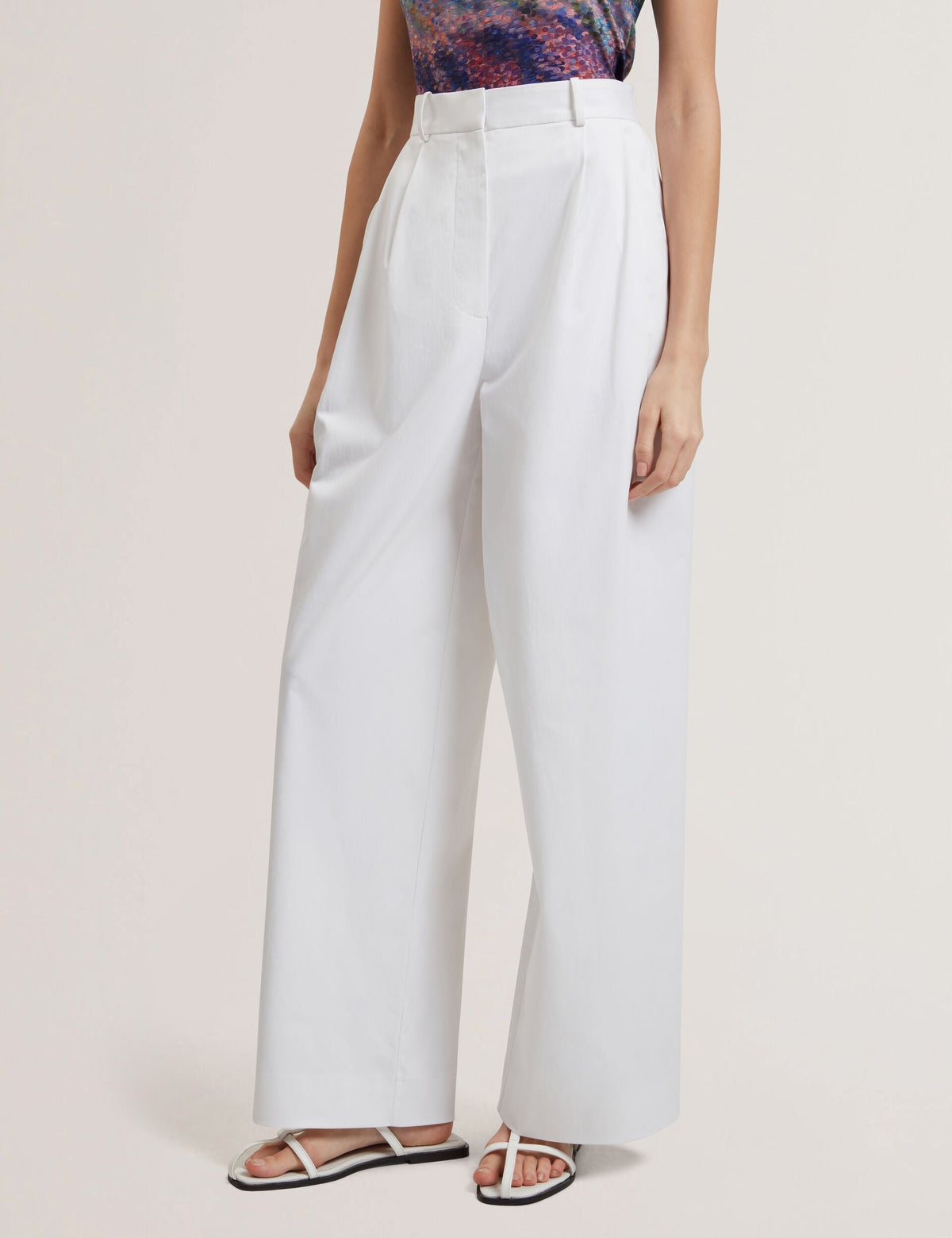 Women ZOZIA - Cotton Pleated Front Wide Leg Trousers - Ted Baker