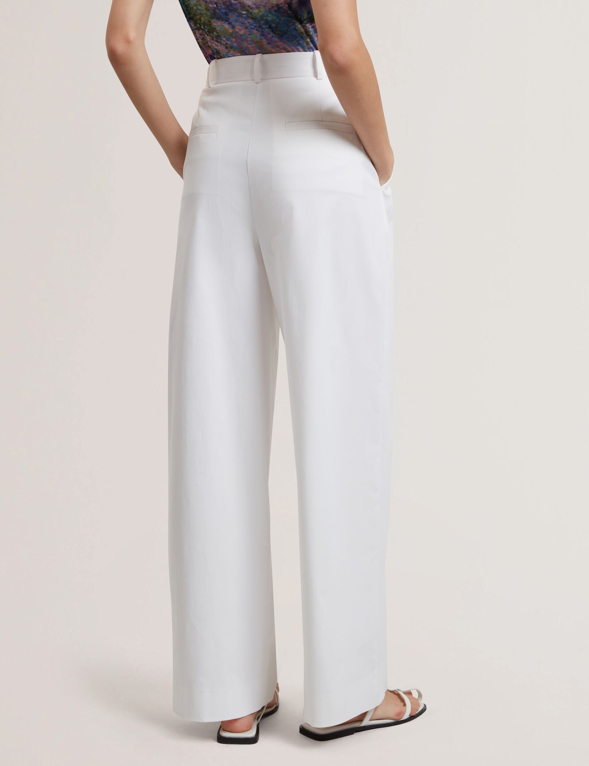 Women ZOZIA - Cotton Pleated Front Wide Leg Trousers - Ted Baker