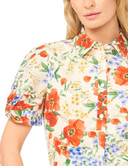 Women ISADORA Floral Twist Sleeve Cropped Shirt - Ted Baker