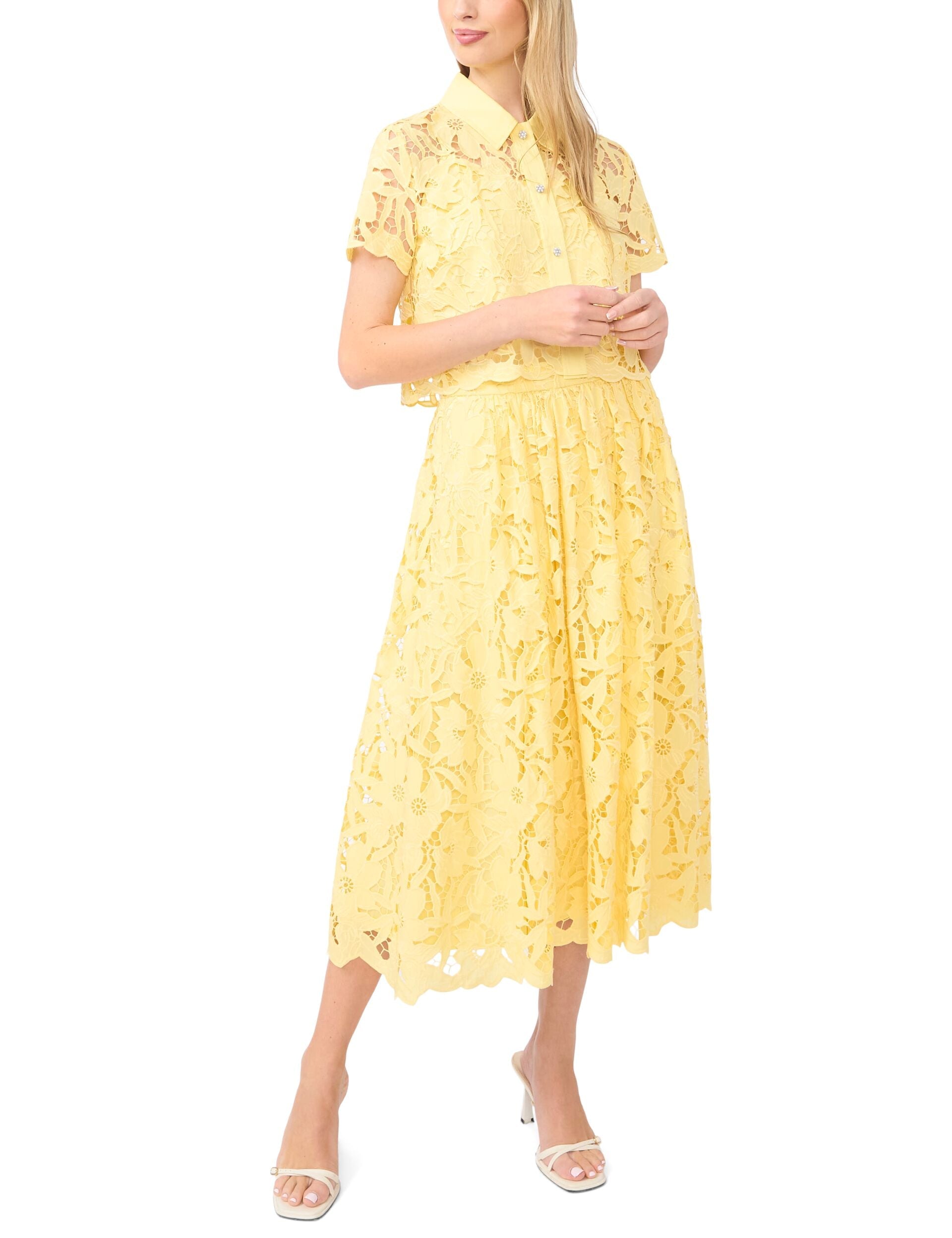 Women|Sale MICAH Lace Cropped Short Sleeve Shirt - Ted Baker