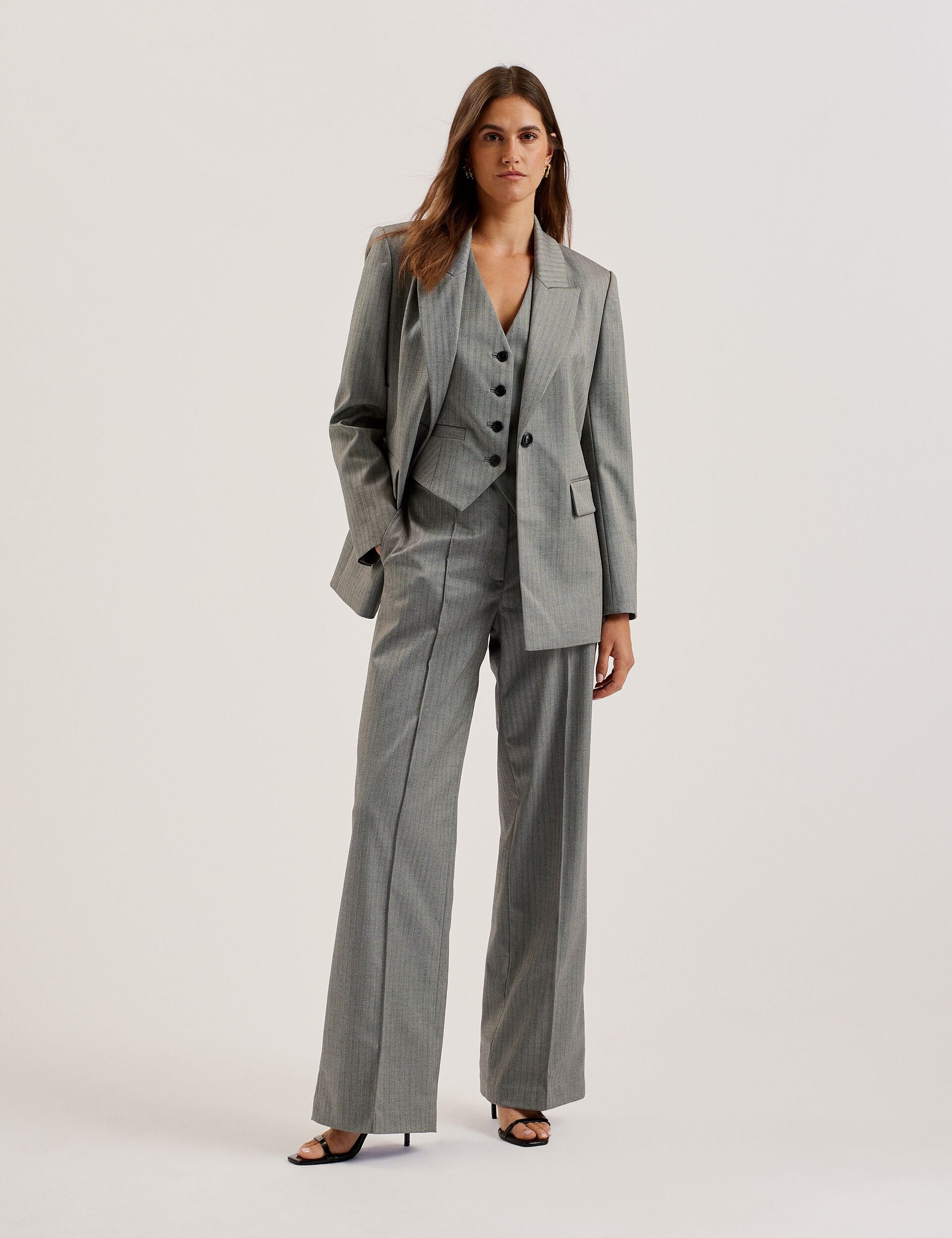 Women KOA - Oversized Herringbone Single Breasted Blazer - Ted Baker