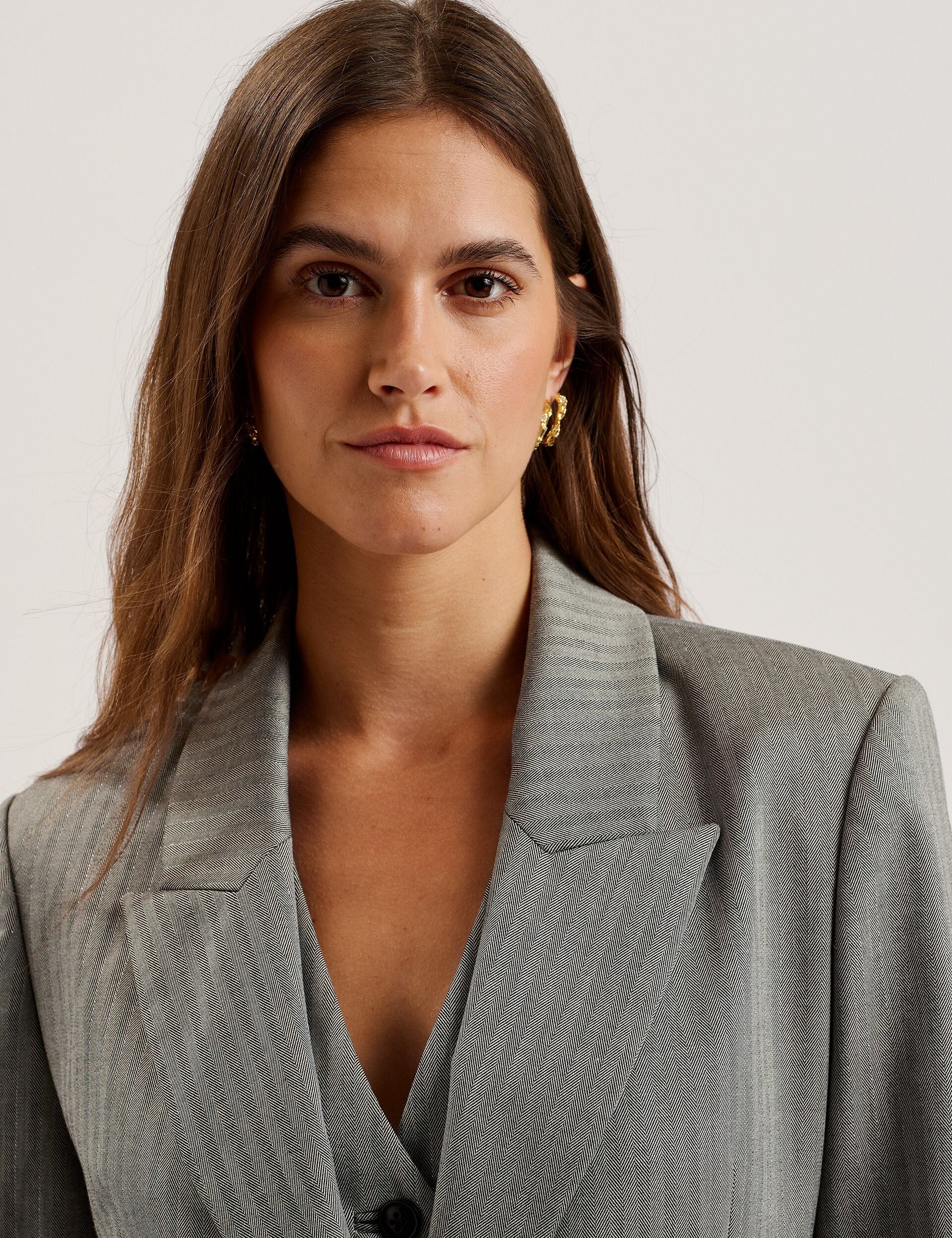 Women KOA - Oversized Herringbone Single Breasted Blazer - Ted Baker
