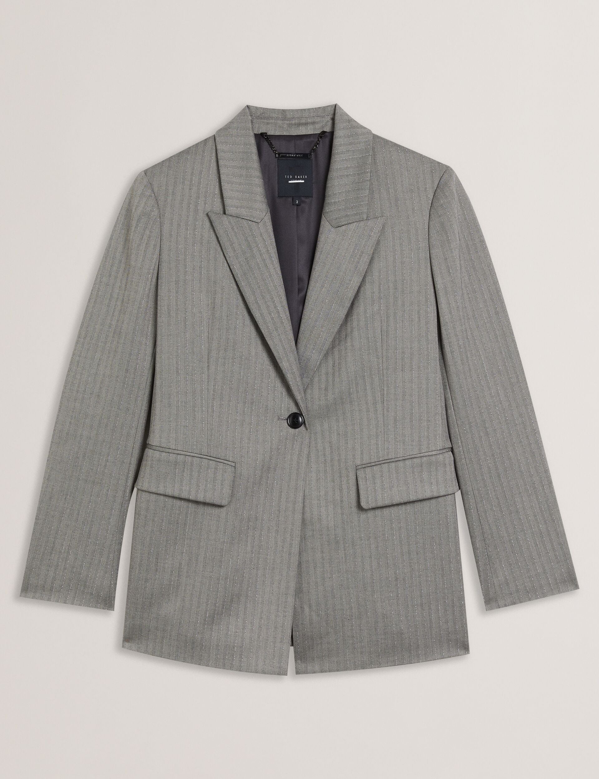 Women KOA - Oversized Herringbone Single Breasted Blazer - Ted Baker