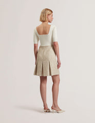 Women VULPAD - Pleated Boucle Mini Dress With Knit Bodice - Ted Baker