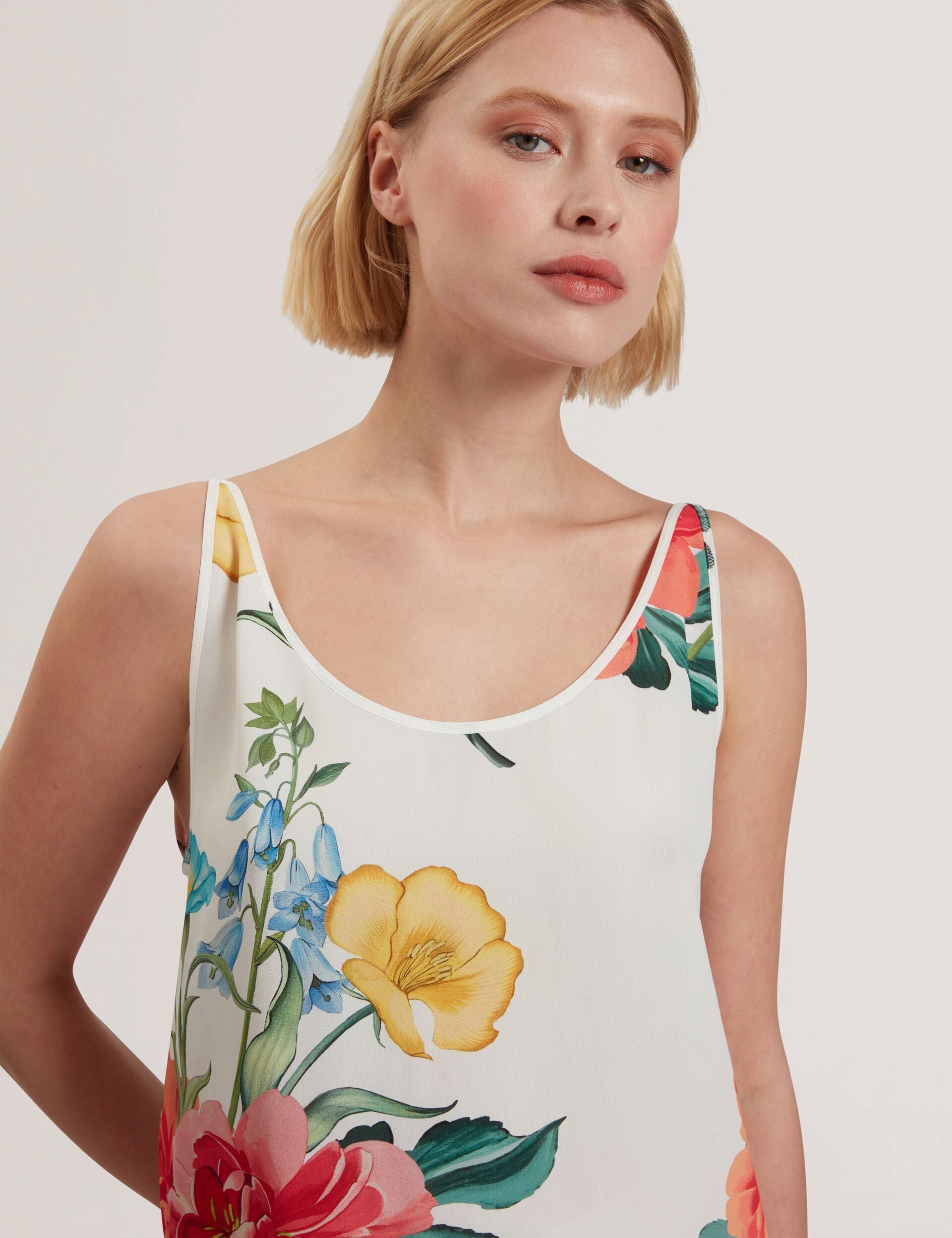 Women PURRLA - Floral Print Scoop Neck Sleeveless Top - Ted Baker