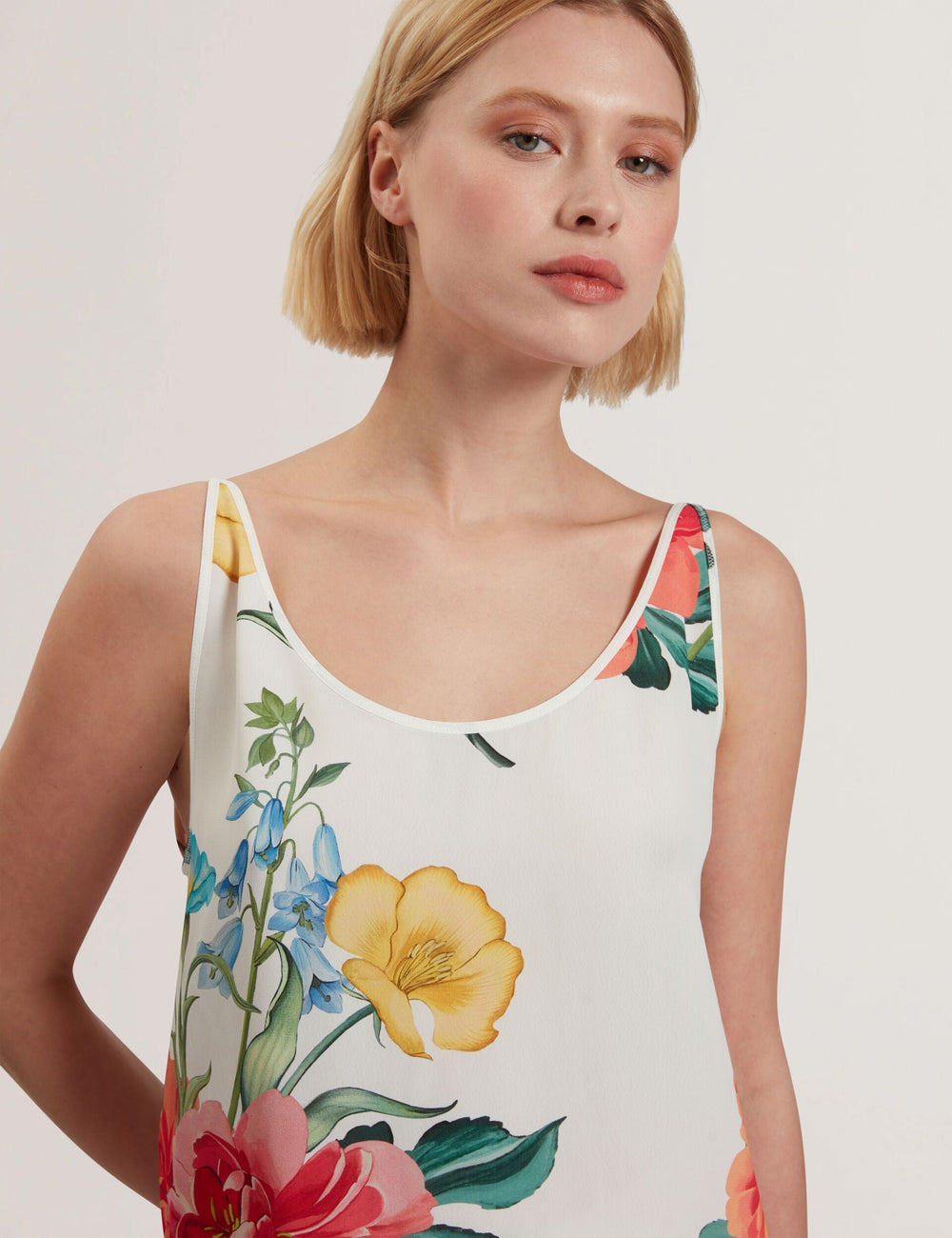 Women PURRLA - Floral Print Scoop Neck Sleeveless Top - Ted Baker