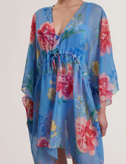 Women LARJA - Floral Print Chiffon Mini Beach Kaftan - Ted Baker