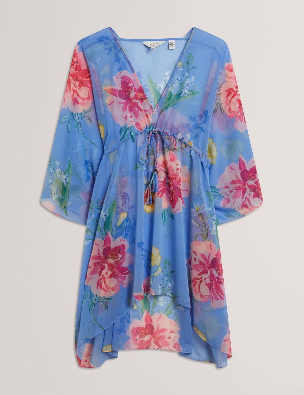 Women LARJA - Floral Print Chiffon Mini Beach Kaftan - Ted Baker