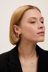 Women Medium Double Crystal Hoop Earrings - Ted Baker