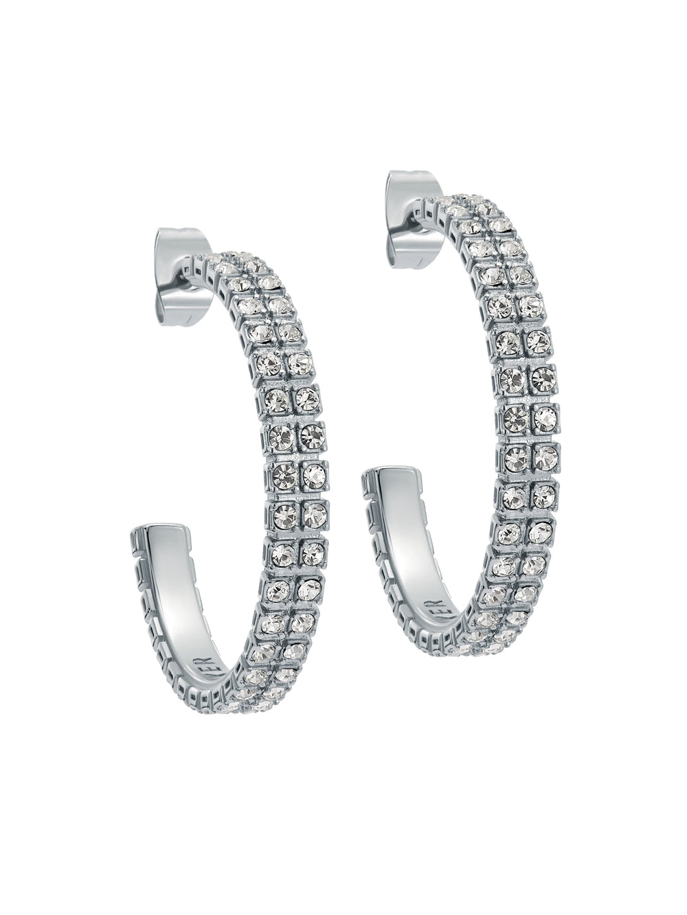 Women Medium Double Crystal Hoop Earrings - Ted Baker