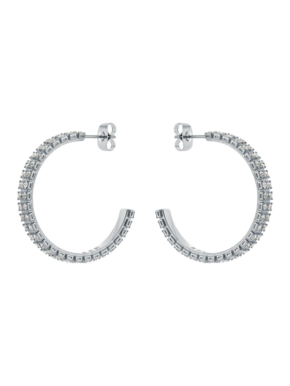 Women Medium Double Crystal Hoop Earrings - Ted Baker