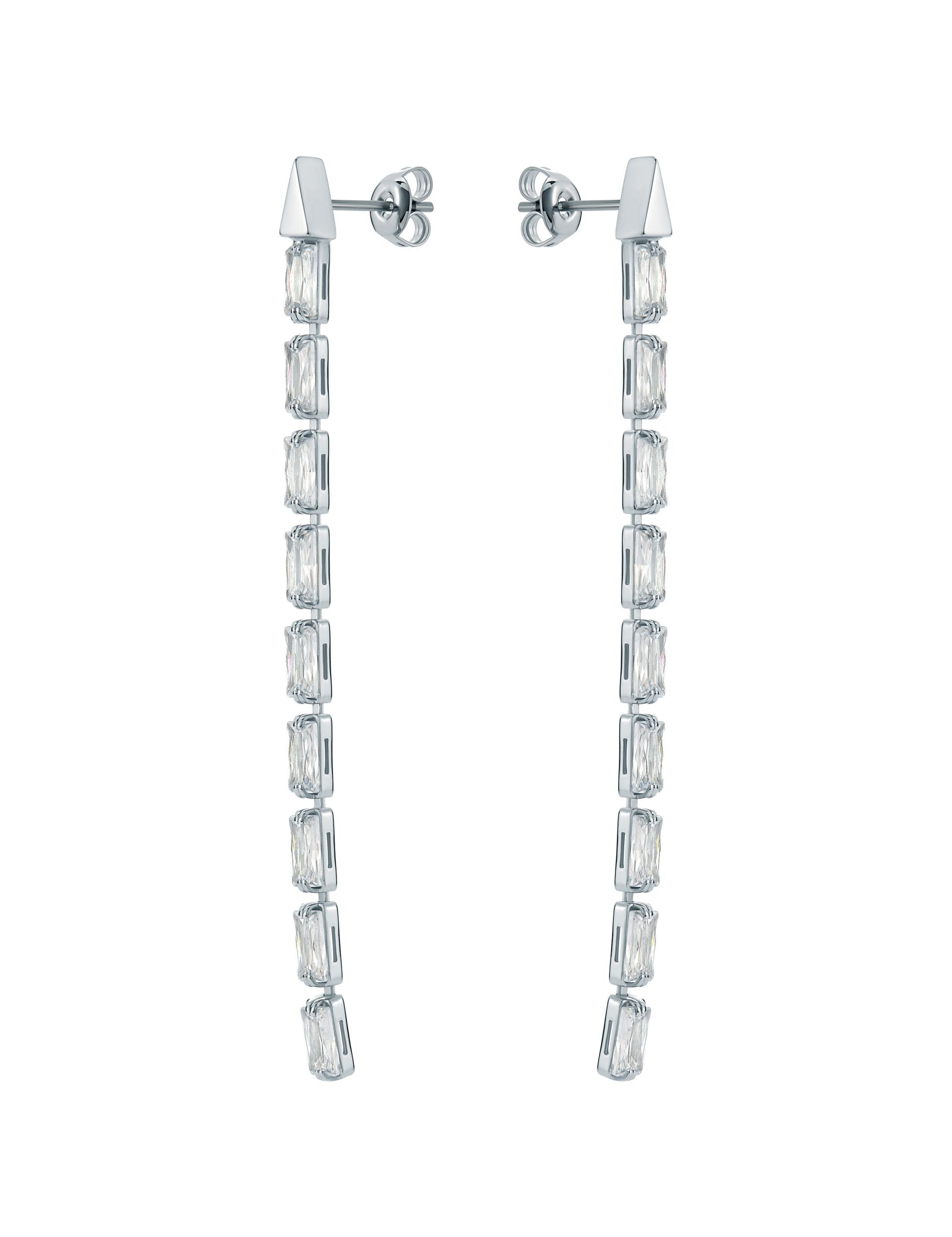 Women ISALIE - Baguette Crystal Long Drop Earrings - Ted Baker